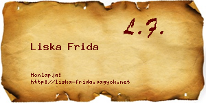 Liska Frida névjegykártya